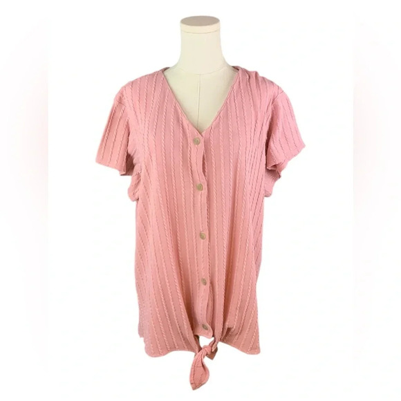 Weatherproof Vintage Pink Blouse with Tie at Bottom (Size XXL) - Picture 1 of 3